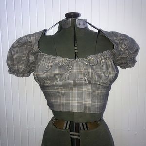 Glen plaid crop top